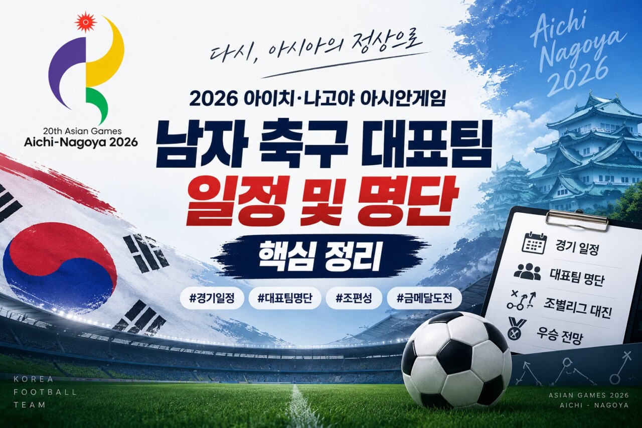 아시안게임 남자 축구 대표팀 일정 및 명단 썸네일